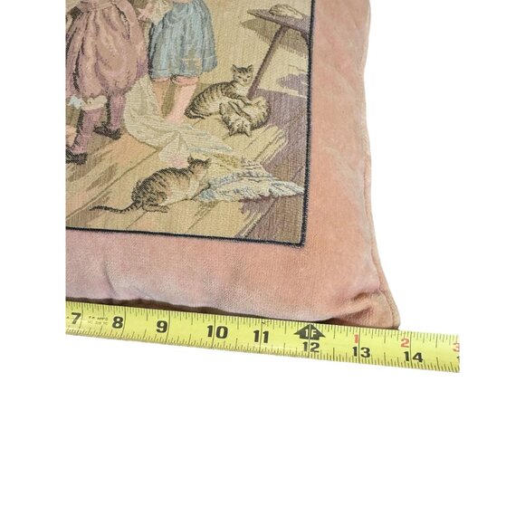 Vintage French Country Tapestry Throw Pillows Set of 3 Country Life Handmade - Picture 16 of 16